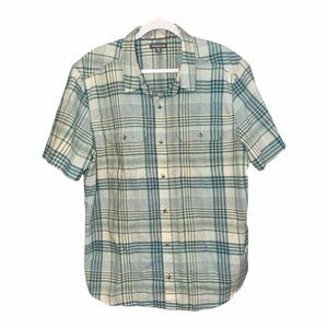 Toad&Co XL Plaid Short Sleeve Button Up Shirt Sustainable Cotton Blend
